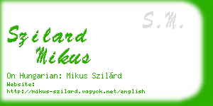szilard mikus business card